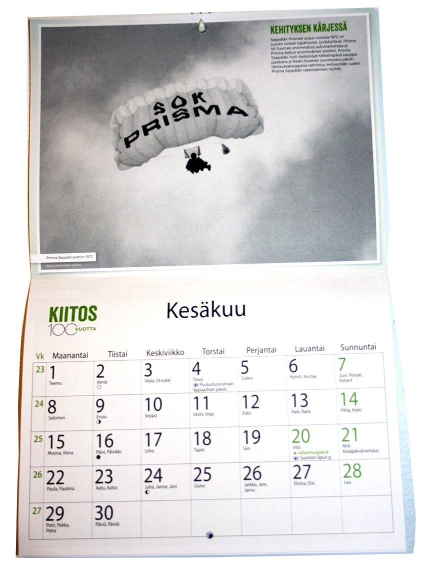 Календарь. Kesäskuu